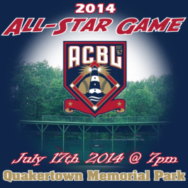 ACBL All-Star game on Thursday July 17 at Memorial Park in Quakertown